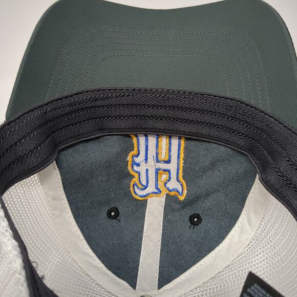 H Logo Fitted Trucker Hat Black Large Embroidered Mesh Back Flexfit Nike Golf - Picture 8 of 10